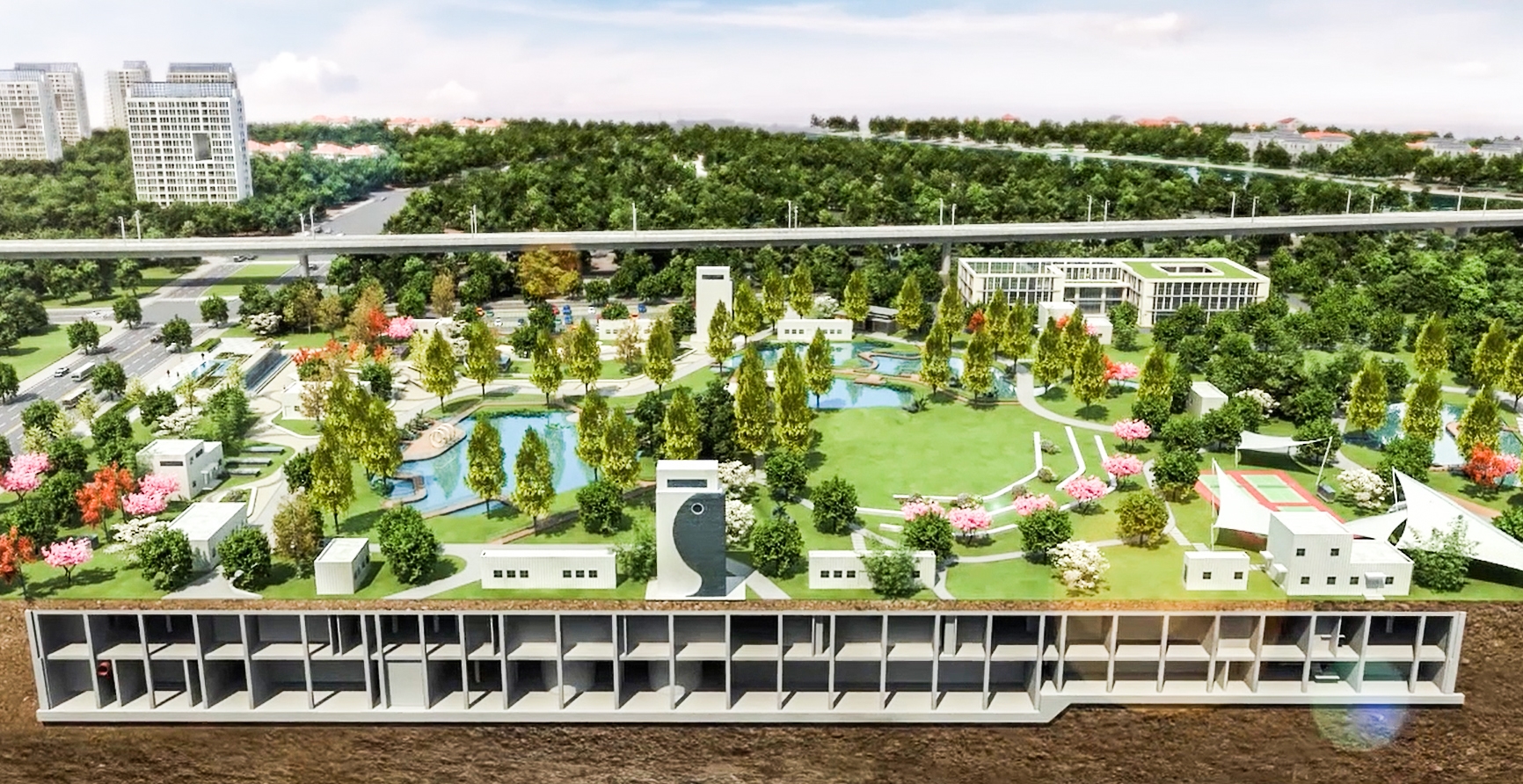 湖北首個全埋式地下污水處理廠開建:地下處理污水 地上打造公園